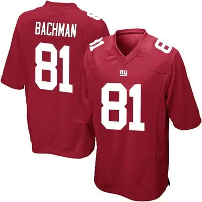 Men's Game Alex Bachman New York Giants Red Alternate Jersey