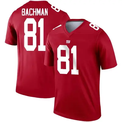 Men's Legend Alex Bachman New York Giants Red Inverted Jersey