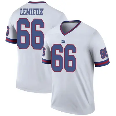 Men's Legend Shane Lemieux New York Giants White Color Rush Jersey