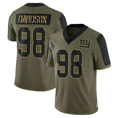 Men's Limited D.J. Davidson New York Giants Olive 2021 Salute To Service Jersey