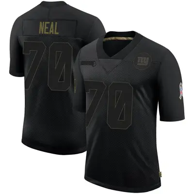 Men's Limited Evan Neal New York Giants Black 2020 Salute To Service Retired Jersey