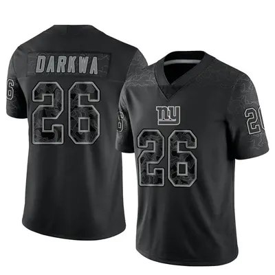Men's Limited Orleans Darkwa New York Giants Black Reflective Jersey