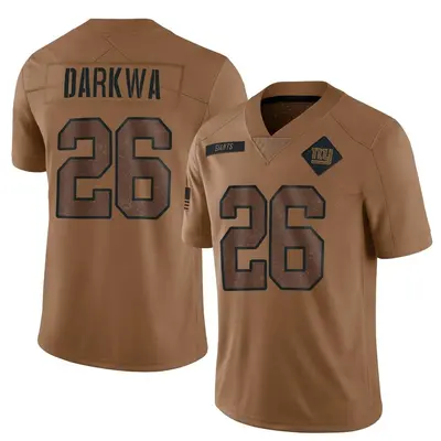 Men's Limited Orleans Darkwa New York Giants Brown 2023 Salute To Service Jersey