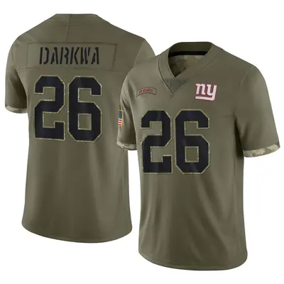 Men's Limited Orleans Darkwa New York Giants Olive 2022 Salute To Service Jersey