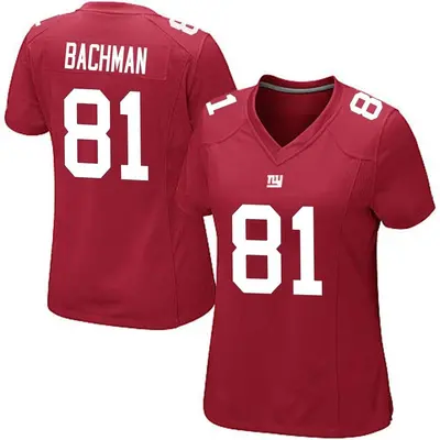 Women's Game Alex Bachman New York Giants Red Alternate Jersey