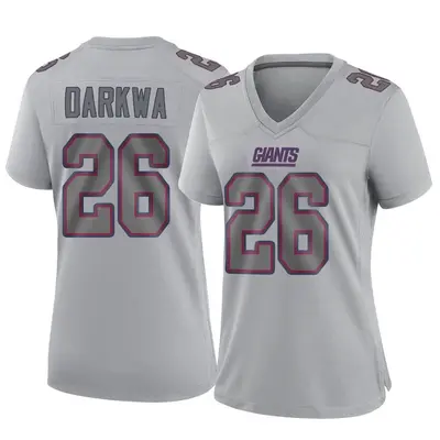 Women's Game Orleans Darkwa New York Giants Gray Atmosphere Fashion Jersey