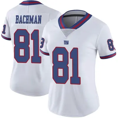 Women's Limited Alex Bachman New York Giants White Color Rush Jersey
