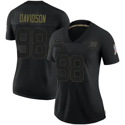 Women's Limited D.J. Davidson New York Giants Black 2020 Salute To Service Jersey