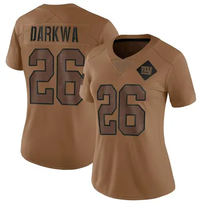 Women's Limited Orleans Darkwa New York Giants Brown 2023 Salute To Service Jersey