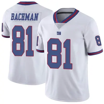 Youth Limited Alex Bachman New York Giants White Color Rush Jersey