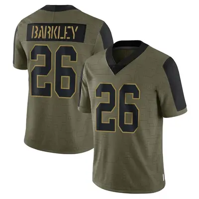 Youth Limited Saquon Barkley New York Giants Olive 2021 Salute To Service Jersey